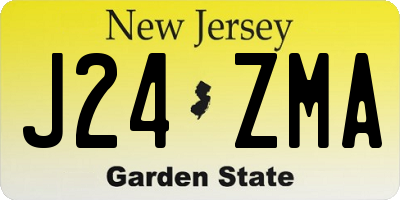NJ license plate J24ZMA