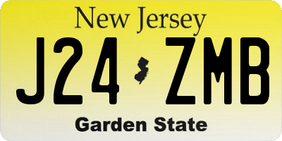 NJ license plate J24ZMB