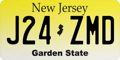 NJ license plate J24ZMD