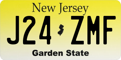 NJ license plate J24ZMF