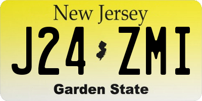 NJ license plate J24ZMI