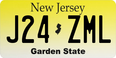 NJ license plate J24ZML