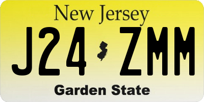 NJ license plate J24ZMM