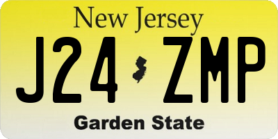NJ license plate J24ZMP
