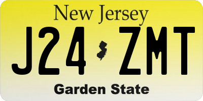 NJ license plate J24ZMT