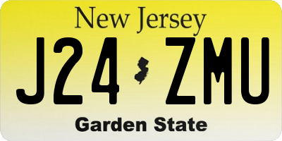 NJ license plate J24ZMU