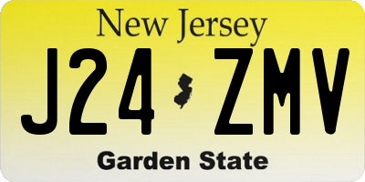 NJ license plate J24ZMV