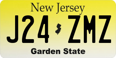 NJ license plate J24ZMZ