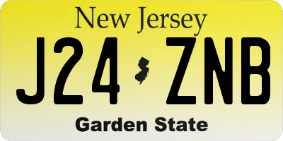 NJ license plate J24ZNB
