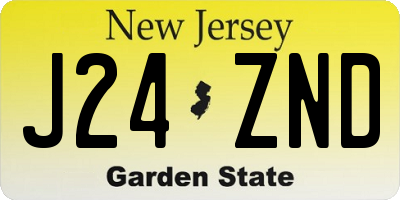 NJ license plate J24ZND