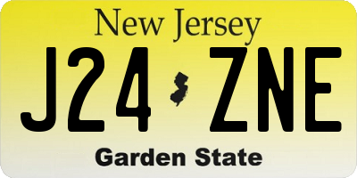 NJ license plate J24ZNE