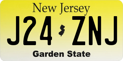NJ license plate J24ZNJ
