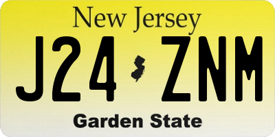 NJ license plate J24ZNM