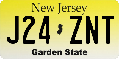NJ license plate J24ZNT