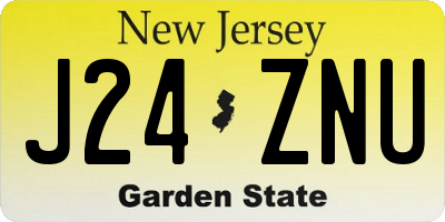 NJ license plate J24ZNU