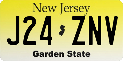 NJ license plate J24ZNV