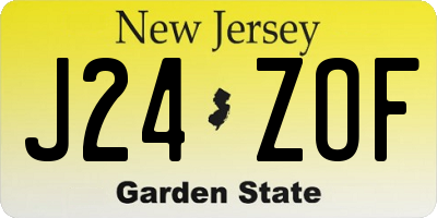 NJ license plate J24ZOF