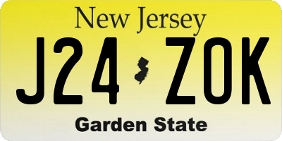 NJ license plate J24ZOK