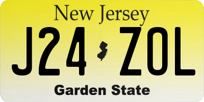 NJ license plate J24ZOL