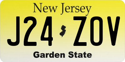 NJ license plate J24ZOV