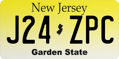 NJ license plate J24ZPC