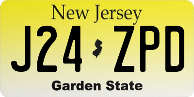 NJ license plate J24ZPD