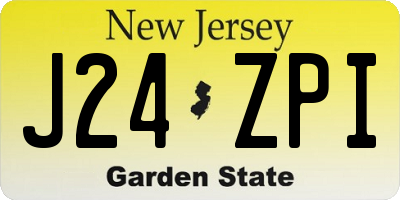 NJ license plate J24ZPI