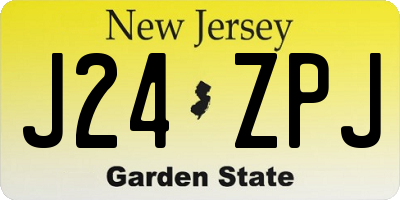 NJ license plate J24ZPJ