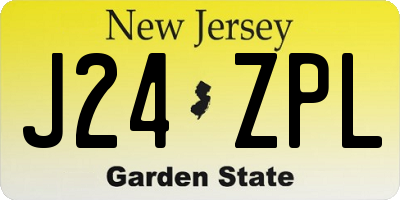 NJ license plate J24ZPL