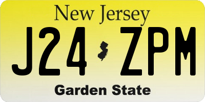 NJ license plate J24ZPM