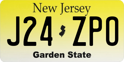 NJ license plate J24ZPO