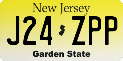NJ license plate J24ZPP