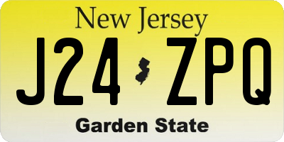 NJ license plate J24ZPQ