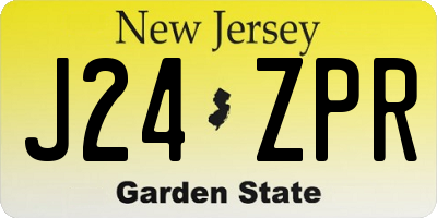 NJ license plate J24ZPR