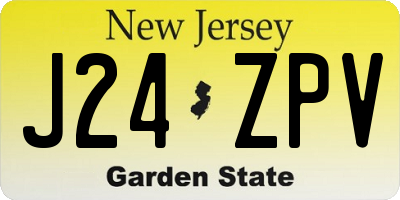 NJ license plate J24ZPV