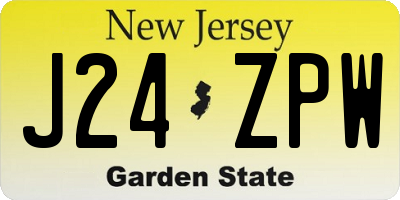NJ license plate J24ZPW