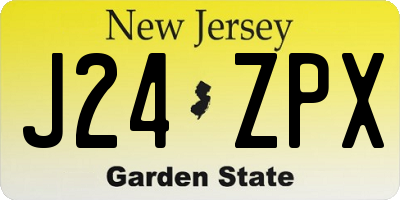 NJ license plate J24ZPX