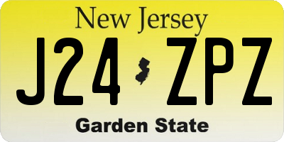 NJ license plate J24ZPZ