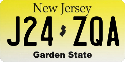 NJ license plate J24ZQA