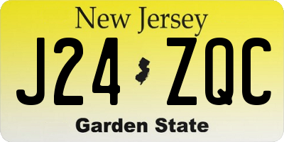NJ license plate J24ZQC