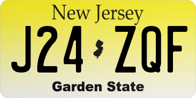 NJ license plate J24ZQF