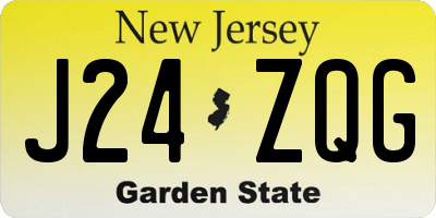 NJ license plate J24ZQG