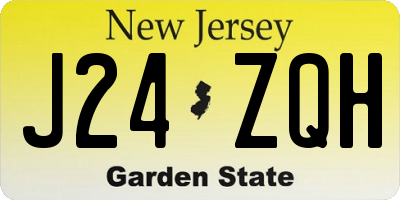 NJ license plate J24ZQH