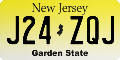 NJ license plate J24ZQJ