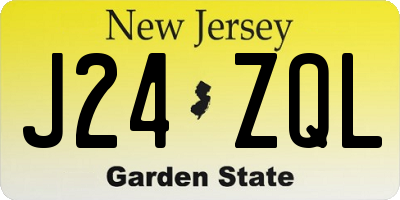 NJ license plate J24ZQL