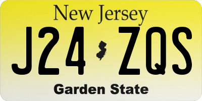 NJ license plate J24ZQS