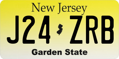 NJ license plate J24ZRB