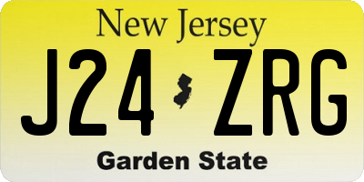 NJ license plate J24ZRG