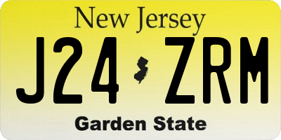 NJ license plate J24ZRM