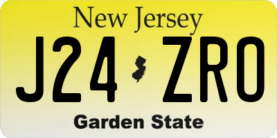 NJ license plate J24ZRO